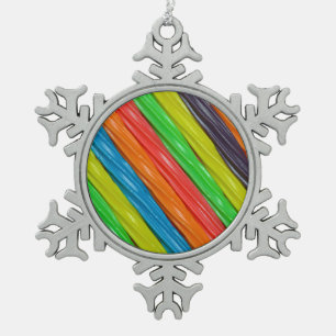 Regenboogkleurige kerstsierversiering tin sneeuwvlok ornament
