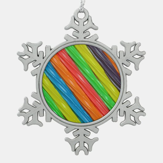 Regenboogkleurige kerstsierversiering tin sneeuwvlok ornament (Voorkant)