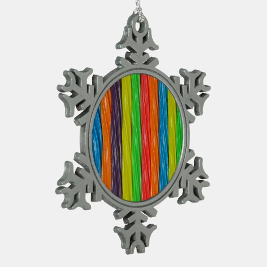 Regenboogkleurige kerstsierversiering tin sneeuwvlok ornament (Links)