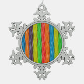 Regenboogkleurige kerstsierversiering tin sneeuwvlok ornament (Voorkant)