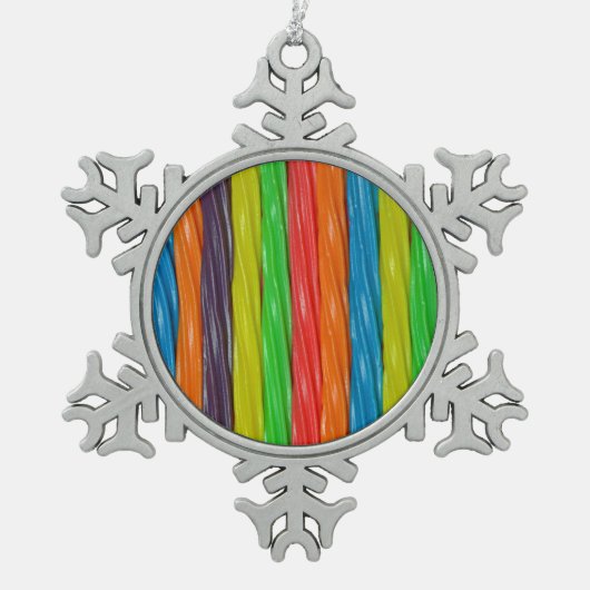 Regenboogkleurige kerstsierversiering tin sneeuwvlok ornament (Voorkant)
