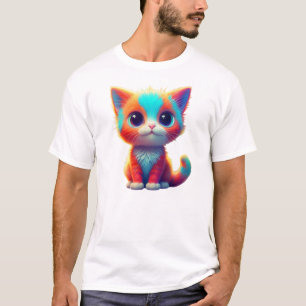 Regenboogkleurige kitten Cartoon T-shirt