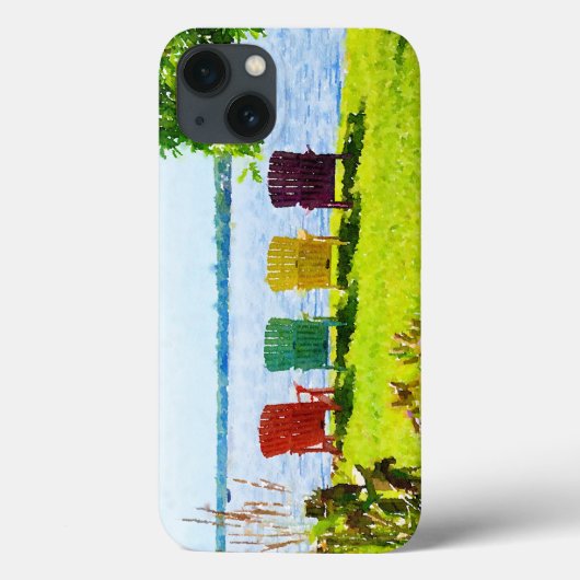 Regenboogkleurige Lakeside Adirondack Chairs Case-Mate iPhone Case (Achterkant)