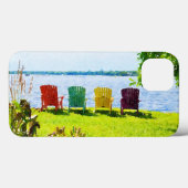 Regenboogkleurige Lakeside Adirondack Chairs Case-Mate iPhone Case (Achterkant (horizontaal))