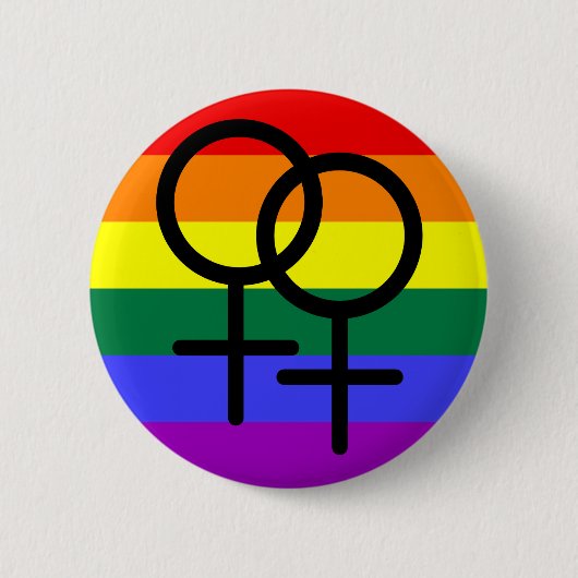Regenboogkleurige Lesbische Pride Flag Ronde Button 5,7 Cm (Voorkant)