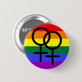 Regenboogkleurige Lesbische Pride Flag Ronde Button 5,7 Cm (Voorkant /achterkant)