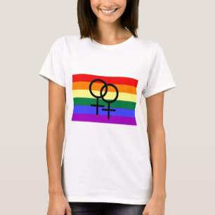 Regenboogkleurige Lesbische Pride Flag T-shirt