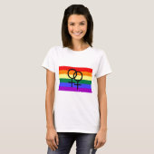 Regenboogkleurige Lesbische Pride Flag T-shirt (Voorkant volledig)