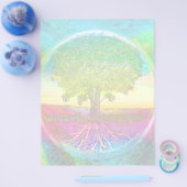 Regenboogkleurige levensboom flyer (Enkel)