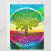 Regenboogkleurige levensboom kaart (Achterkant)