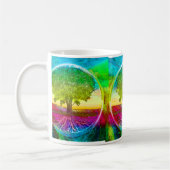 Regenboogkleurige levensboom koffiemok (Links)