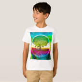 Regenboogkleurige levensboom t-shirt (Voorkant volledig)
