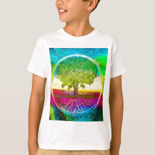 Regenboogkleurige levensboom t-shirt