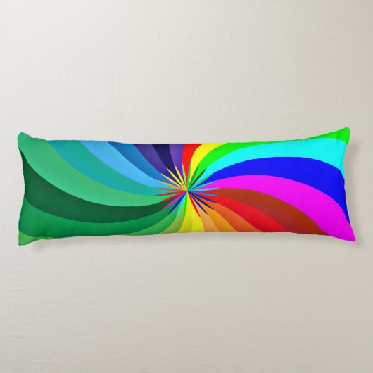 Regenboogkleurige Mandala-46556 Lichaamskussen (Achterkant)