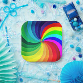 Regenboogkleurige Mandala-46556 Papieren Bordje (Feest)