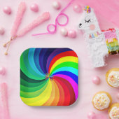Regenboogkleurige Mandala-46556 Papieren Bordje (Feest)