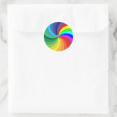 Regenboogkleurige Mandala-46556 Ronde Sticker (Tas)