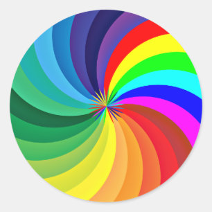 Regenboogkleurige Mandala-46556 Ronde Sticker