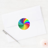 Regenboogkleurige Mandala-46556 Ronde Sticker (Envelop)