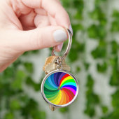 Regenboogkleurige Mandala-46556 Sleutelhanger (Hand)