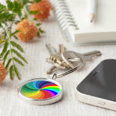 Regenboogkleurige Mandala-46556 Sleutelhanger (Zijkant)
