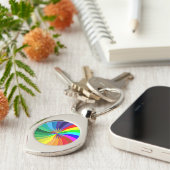 Regenboogkleurige Mandala-46556 Sleutelhanger (Zijkant)