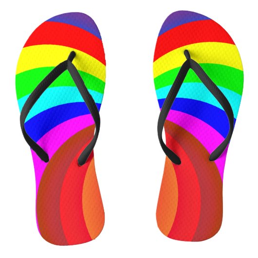 Regenboogkleurige Mandala-46556 Teenslippers (Voetbed)