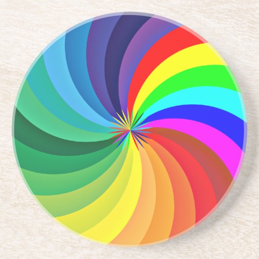 Regenboogkleurige Mandala-46556 Zandsteen Onderzetter (Voorkant)