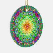 regenboogkleurige Mandala Abstracte Art Cerami Keramisch Ornament (Rechts)