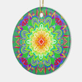 regenboogkleurige Mandala Abstracte Art Cerami Keramisch Ornament (Links)