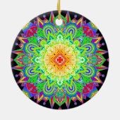 regenboogkleurige Mandala Abstracte Art Cerami Keramisch Ornament (Achterkant)
