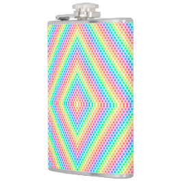 Regenboogkleurige metalen fles met een geometrisch heupfles