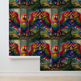 Regenboogkleurige papegaai luxe behang/huis decora behang