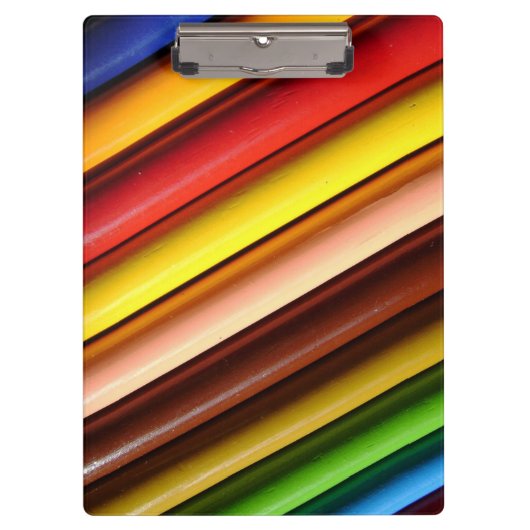 Regenboogkleurige penencils klembord (Voorkant)