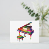Regenboogkleurige piano briefkaart (Staand voorkant)