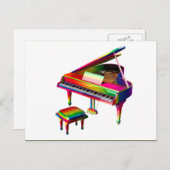 Regenboogkleurige piano briefkaart (Voorkant / Achterkant)