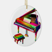Regenboogkleurige piano keramisch ornament (Rechts)
