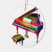 Regenboogkleurige piano keramisch ornament (Links)