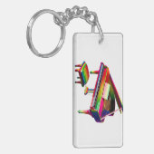 Regenboogkleurige piano sleutelhanger (Voorkant Links)