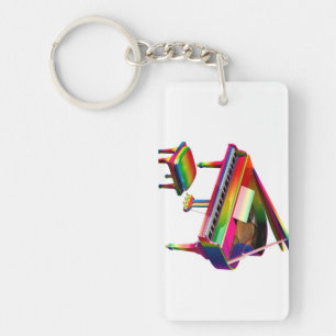 Regenboogkleurige piano sleutelhanger