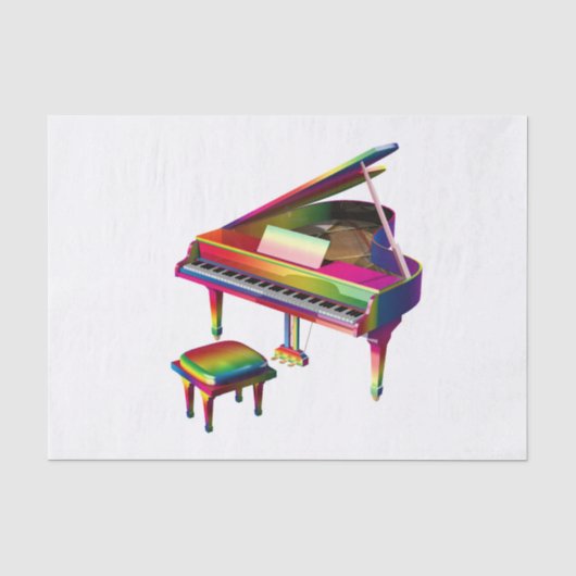 Regenboogkleurige piano tissuepapier (Voorkant)