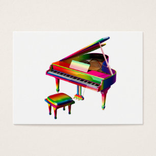 Regenboogkleurige piano visitekaartjes
