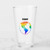 Regenboogkleurige planeet aarde glas (Voorkant)