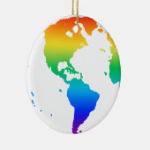 Regenboogkleurige planeet aarde keramisch ornament (Rechts)