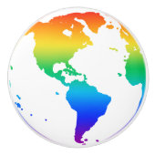 Regenboogkleurige planeet aarde keramische knop (Voorkant)