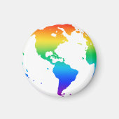 Regenboogkleurige planeet aarde magneet (Voorkant)