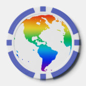 Regenboogkleurige planeet aarde poker chips (Voorkant)
