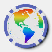 Regenboogkleurige planeet aarde poker chips (Achterkant)