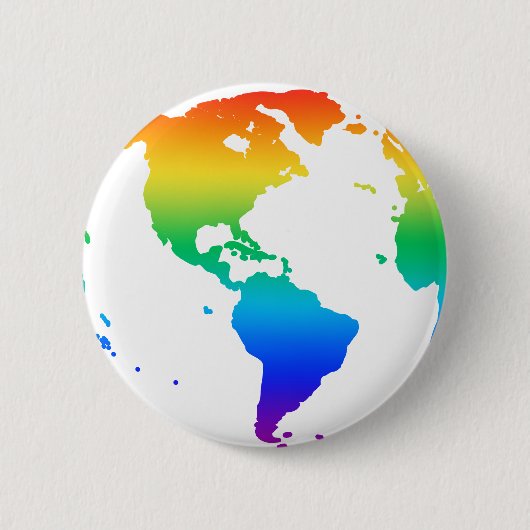 Regenboogkleurige planeet aarde ronde button 5,7 cm (Voorkant)