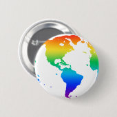 Regenboogkleurige planeet aarde ronde button 5,7 cm (Voorkant /achterkant)
